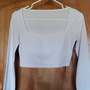 New White long sleeve crop top - NWOT